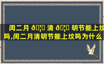 闰二月 🦋 清 🦊 明节能上坟吗,闰二月清明节能上坟吗为什么不能上坟